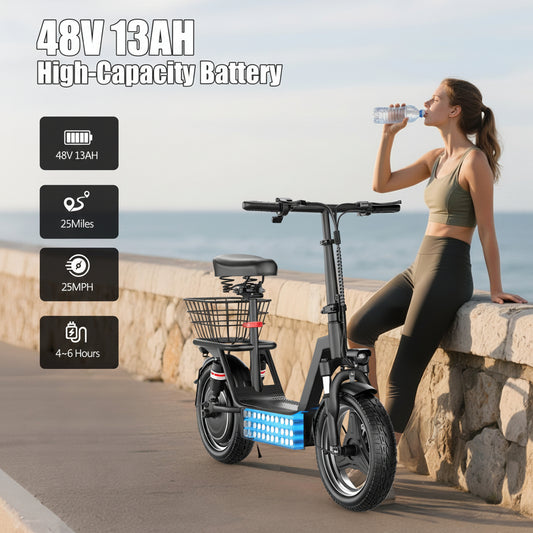 PostJoy K10 14" Foldable Electric Scooter with Seat