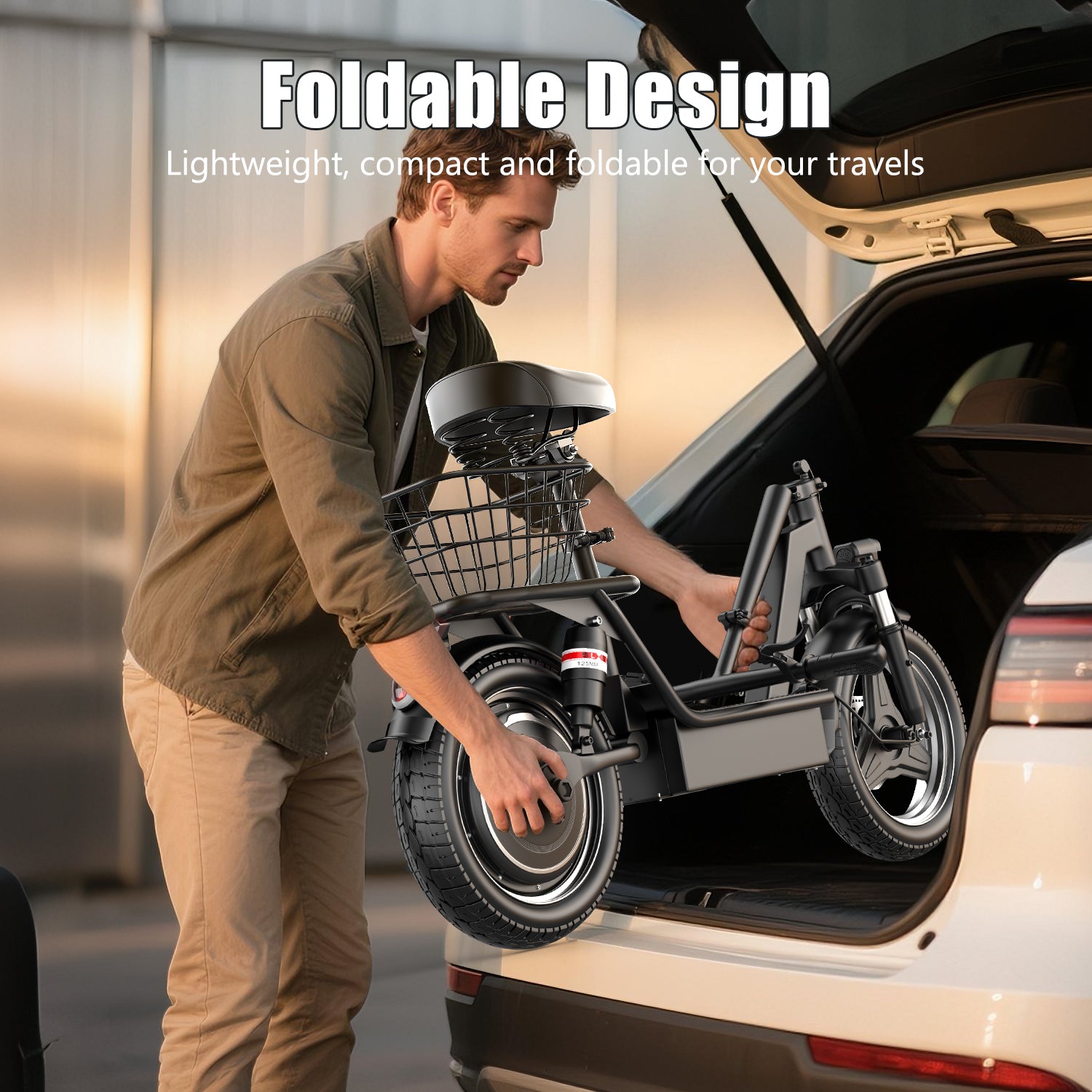 PostJoy K10 14" Foldable Electric Scooter with Seat