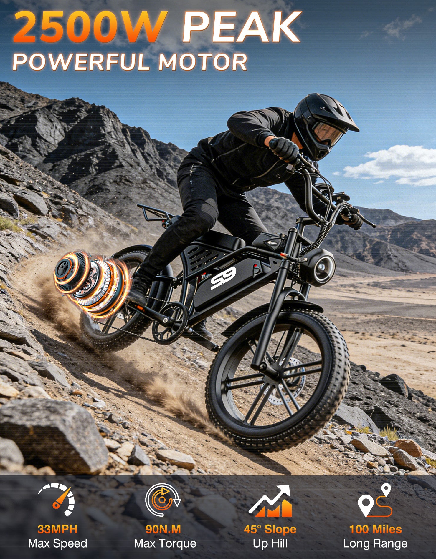 PostJoy S9 Fat Tire Electric Bike
