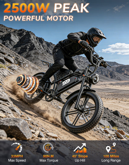 PostJoy S9 Fat Tire Electric Bike