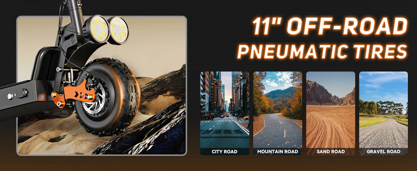 11" Off-Road Pneumatic Tires for All-Terrain Control