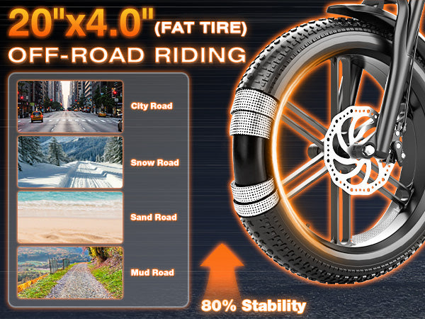20" x 4.0" Fat Tires