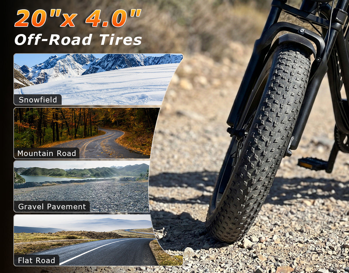 All-Terrain Monster Fat TiresMaximum Stability. Dominate Every Surface.