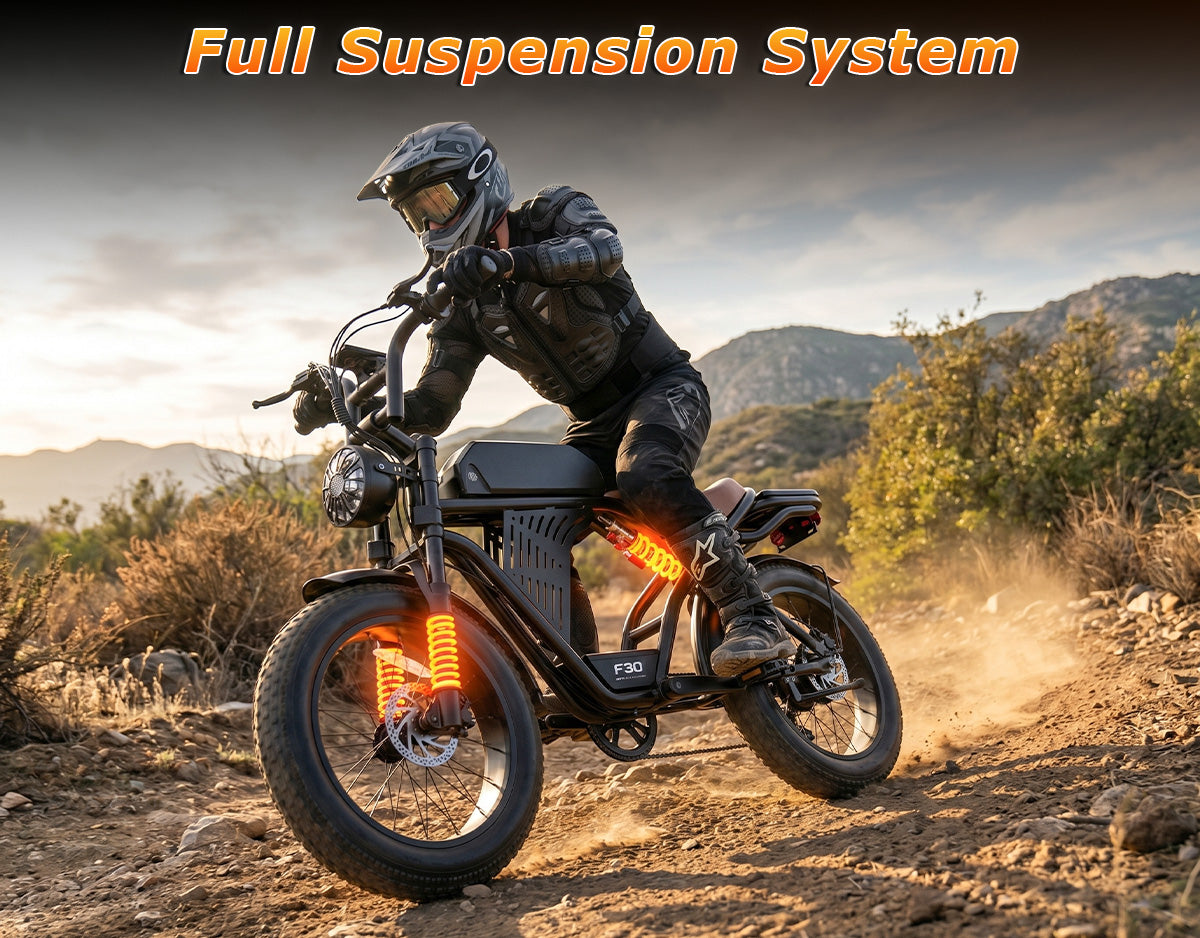  Full Suspension SystemRide Smooth, Dominate the Wild