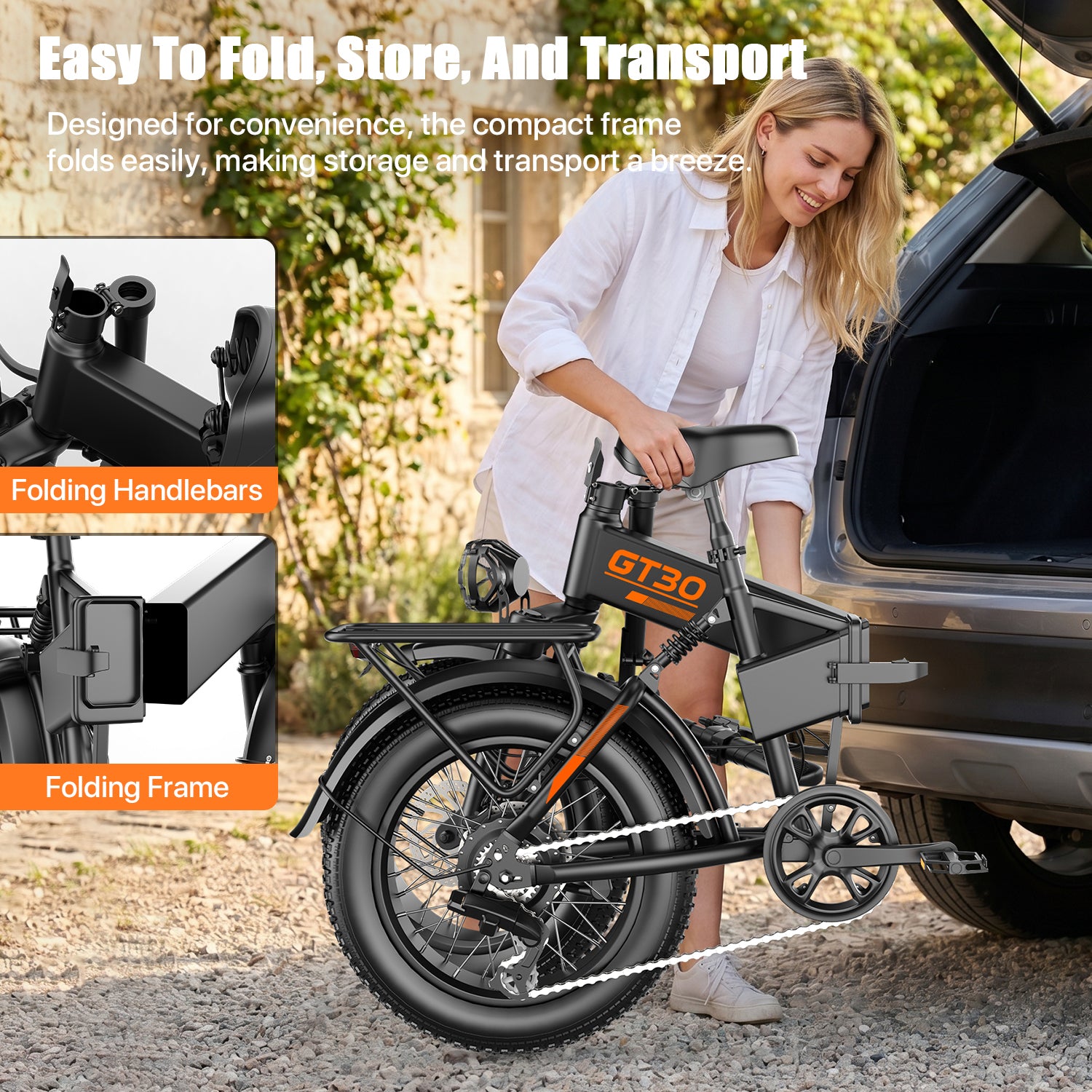 PostJoy GT30 Folding Fat Tire Electric Bike